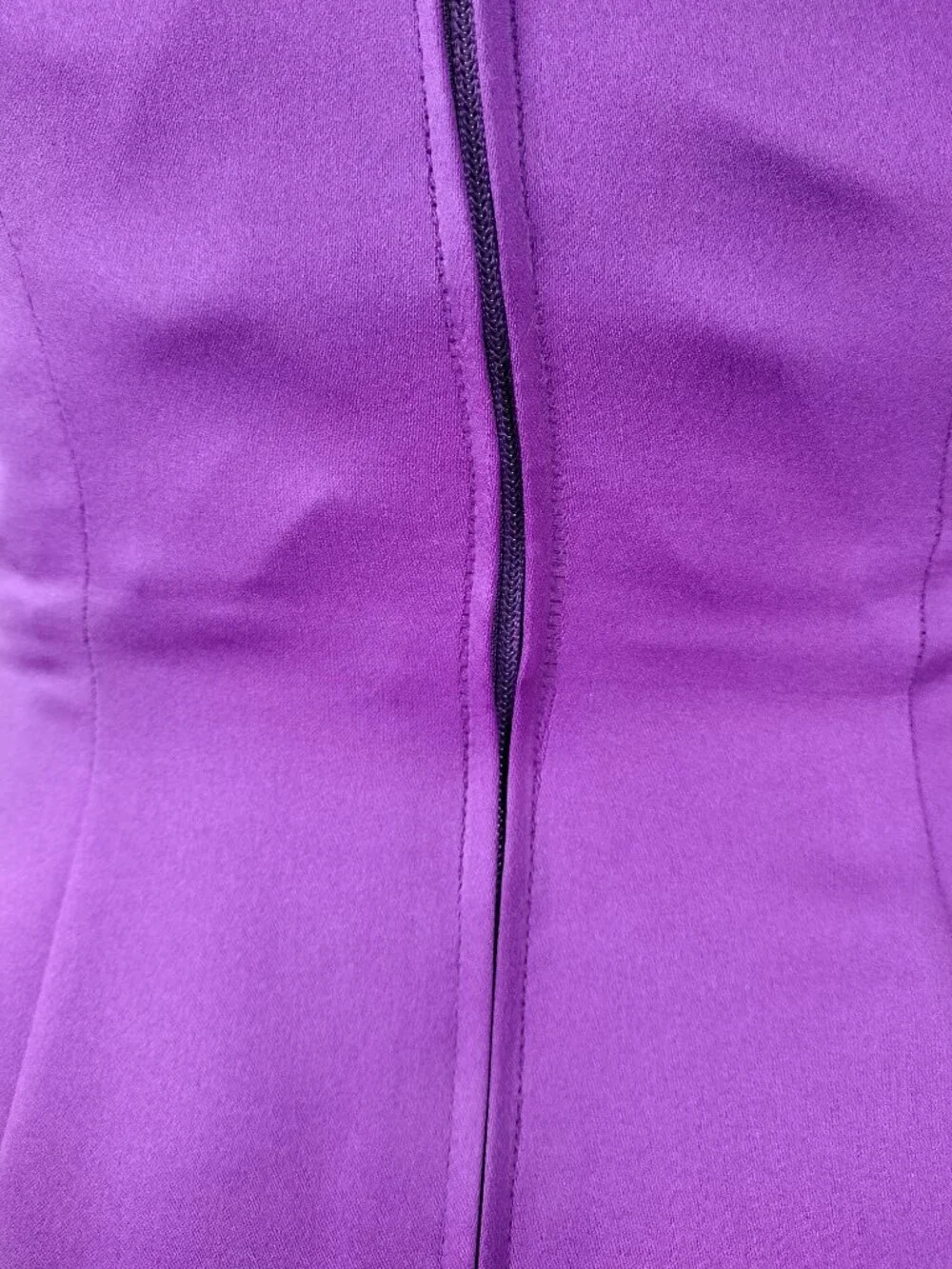 Vintage 1980s AJ Bari Purple Satin Strapless Evening Gown and Shawl Set Size 0